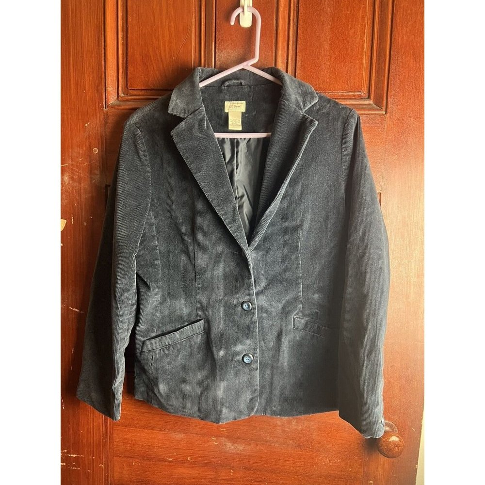 L.L. Bean Women's Size 12 Petite Blue Corduroy Jacket